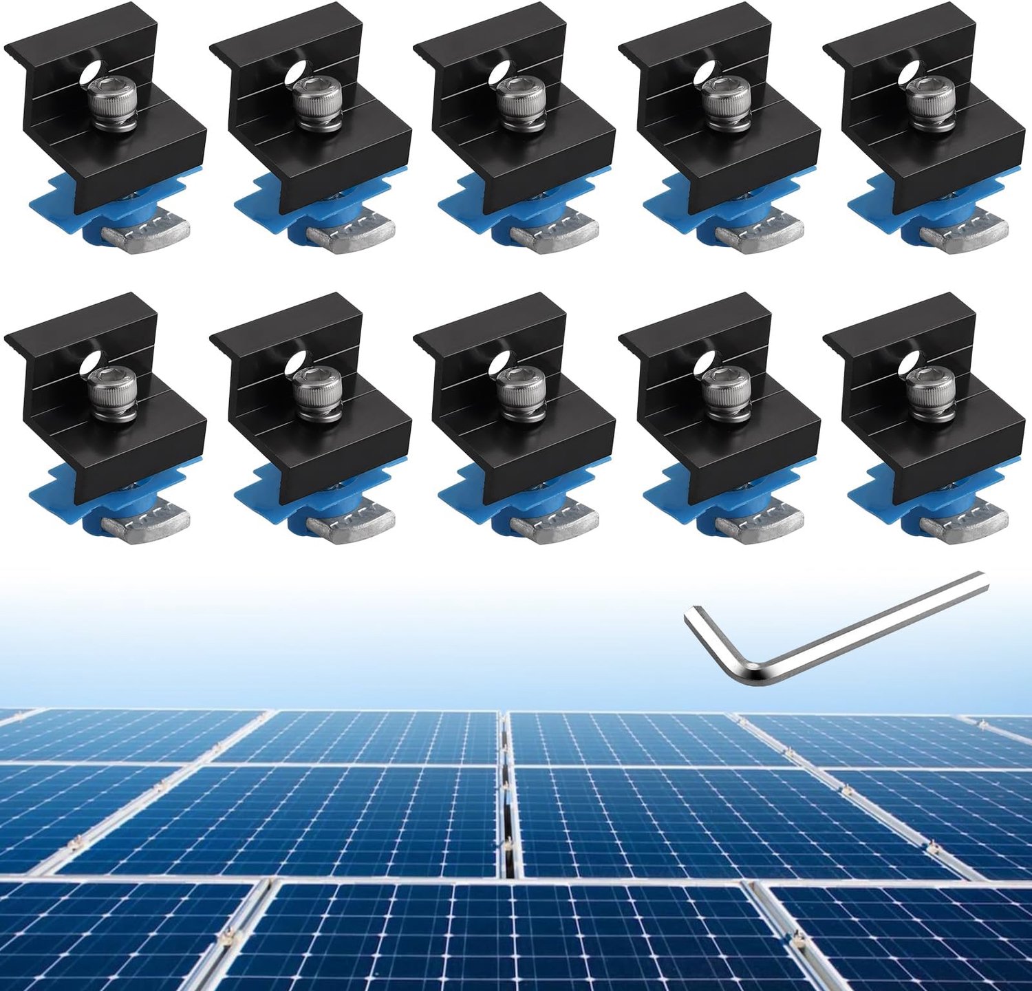 Set van 10 Zonnepaneel Klemmen voor Installatie
