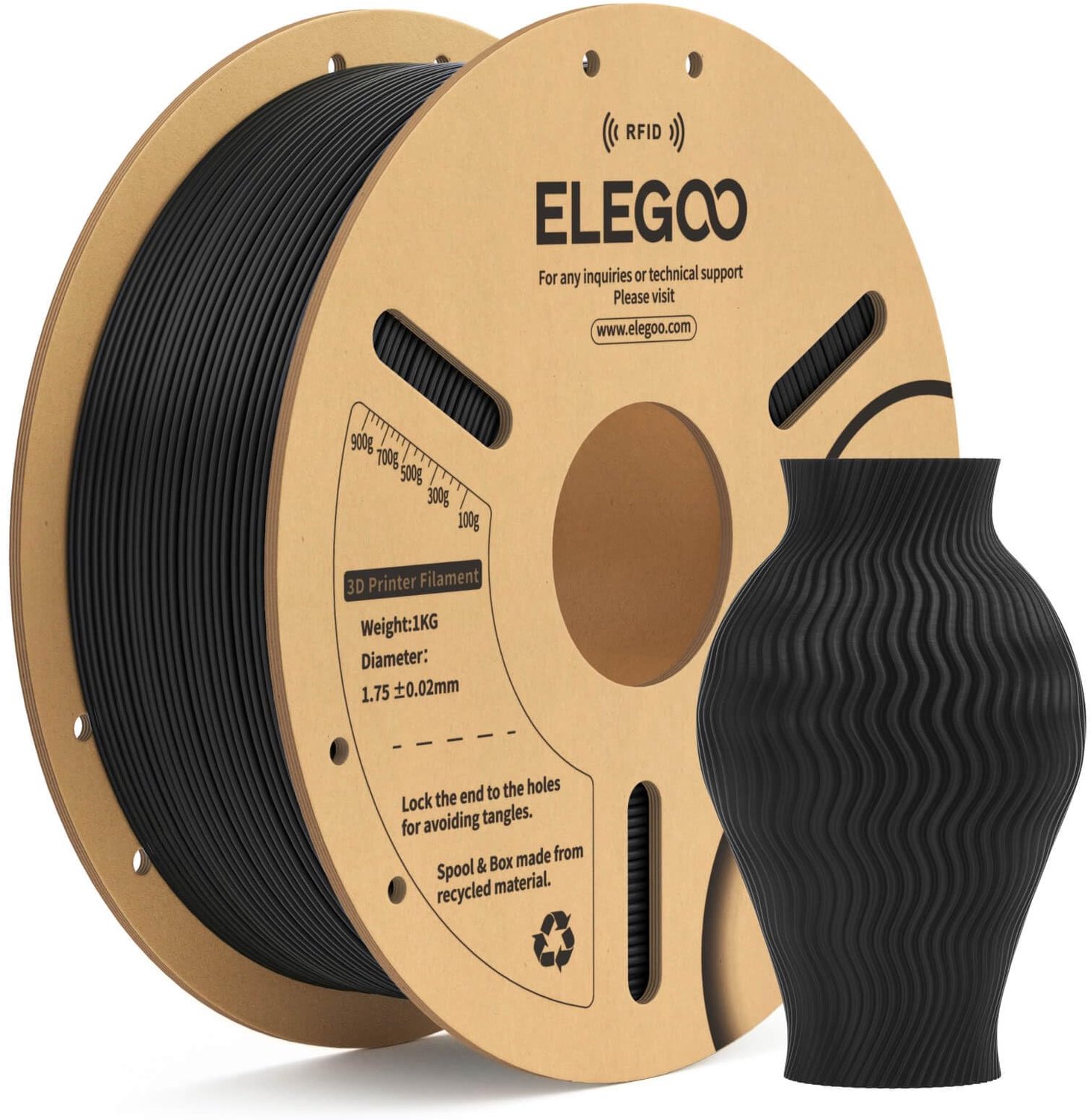 PLA Filament 1.75mm voor 3D Printers, 1KG