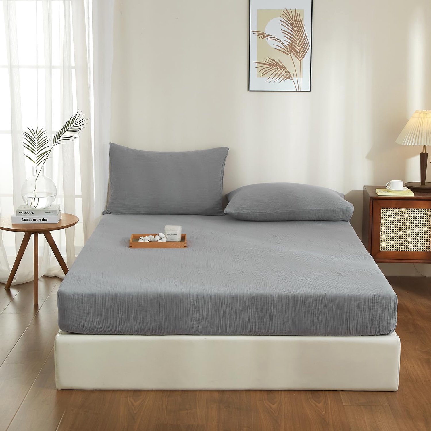 Fitted Sheet van 100% Katoen in Grijs
