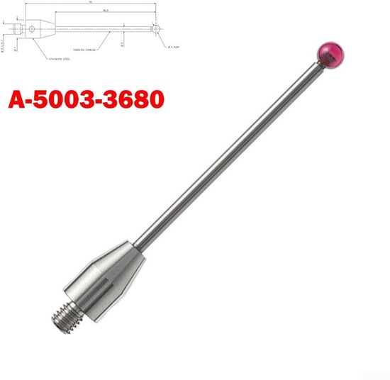 Touch Probe Nauwkeurig - CMM Stylus - M4 Draad - 3mm Tip - Hoogwaardige Materialen - Lange Levensduur — afbeelding 5
