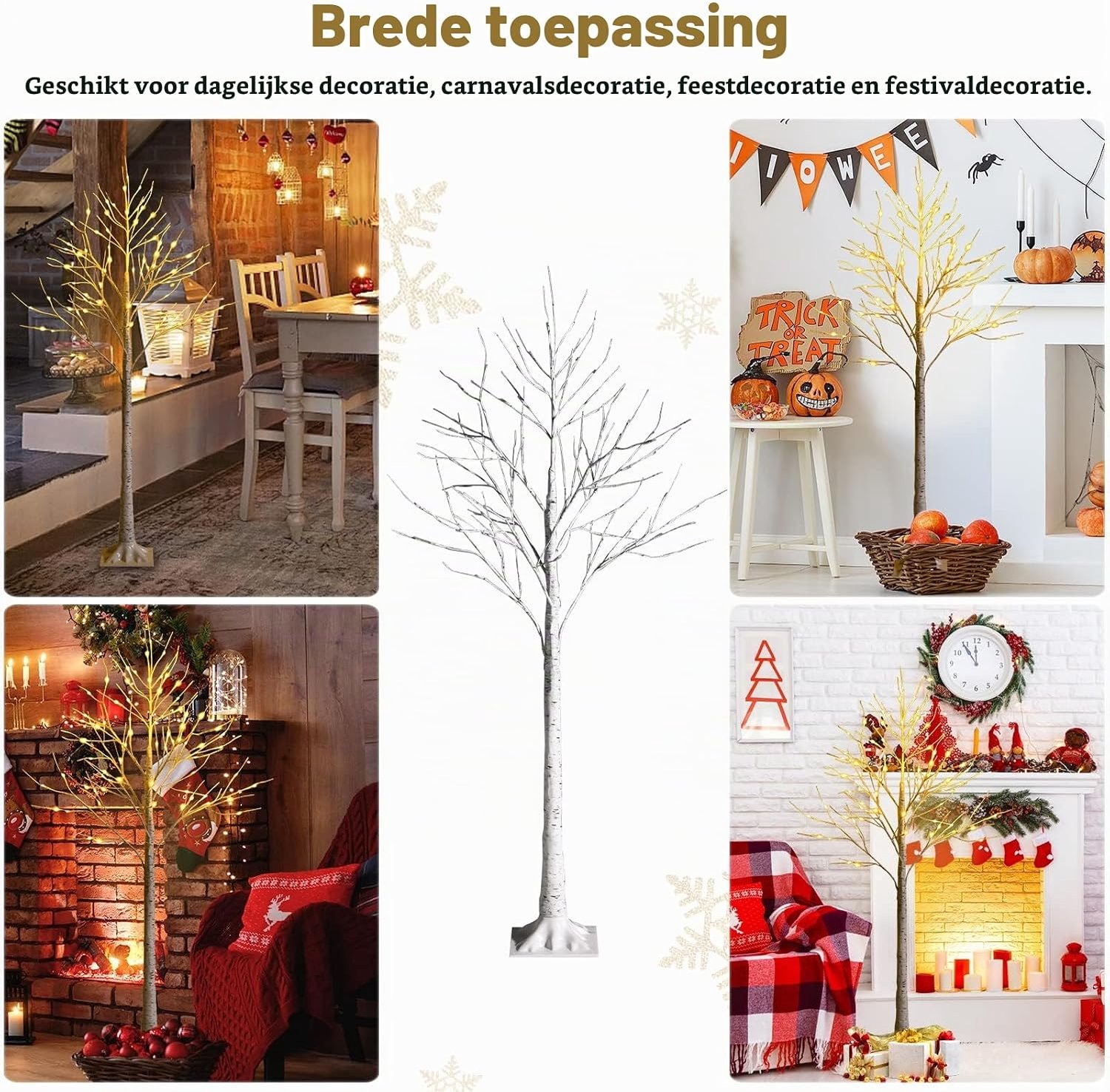 KOMFOTTEU 150 cm led-boom voor binnen - lichtboom voor Kerstmis - met 72 warmwitte ledverlichting - kunstkerstboom kerstdecoratie voor thuis, feest en verjaardag – foto 2