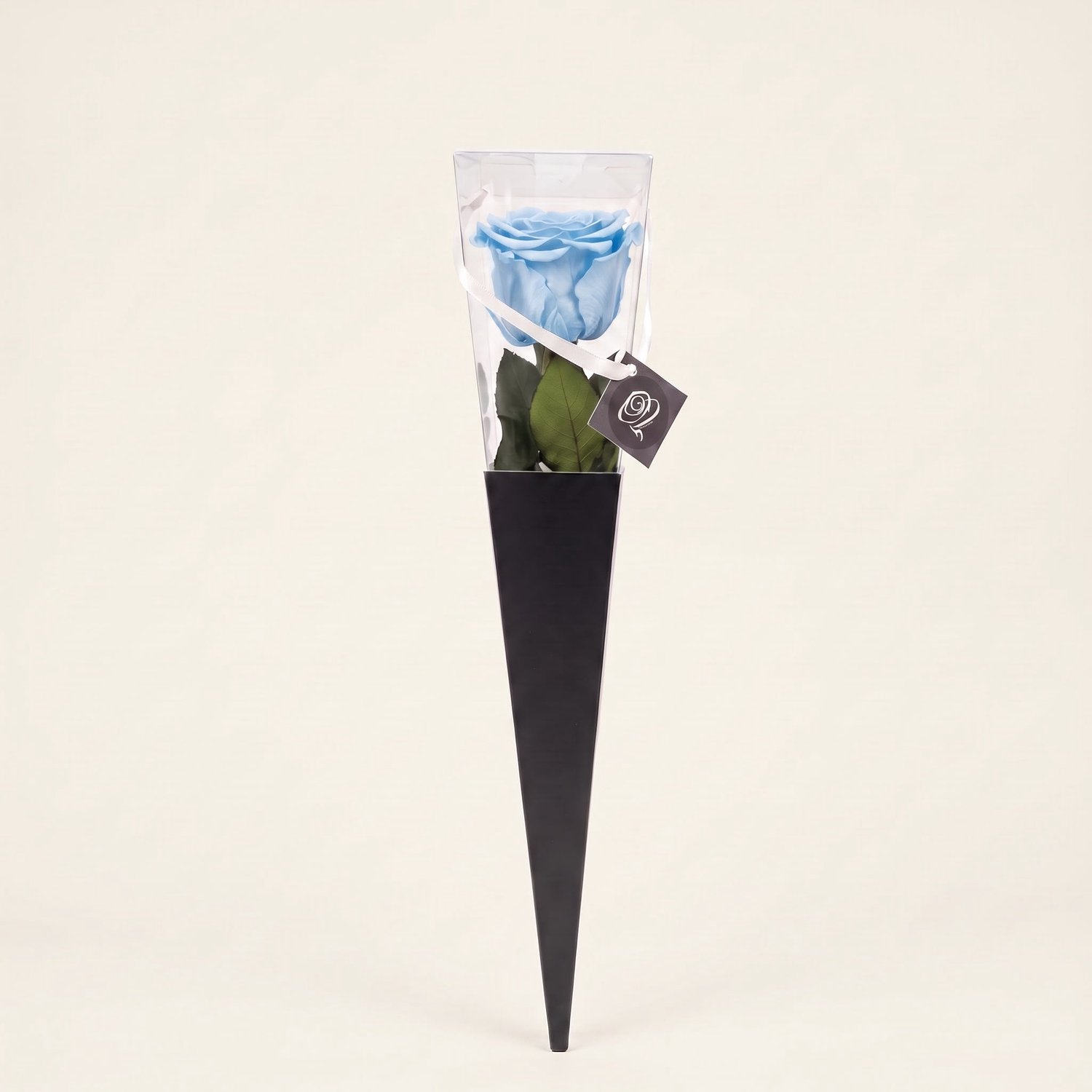 Charle Roses Icon - Echte houdbare roos met steel - 50 cm - Powder Blue lichtblauw - in cadeauverpakking