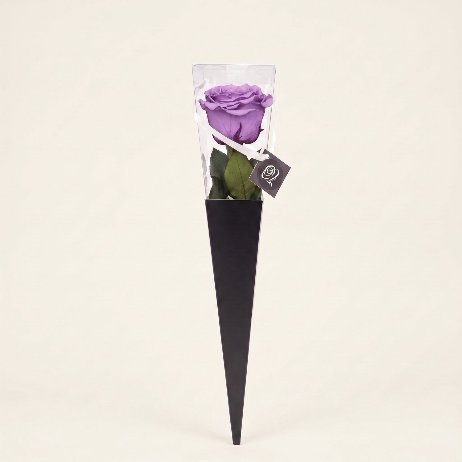 Charle Roses Icon - Echte houdbare roos met steel - 30 cm - Lavender Mist lavendelpaars - in cadeauverpakking
