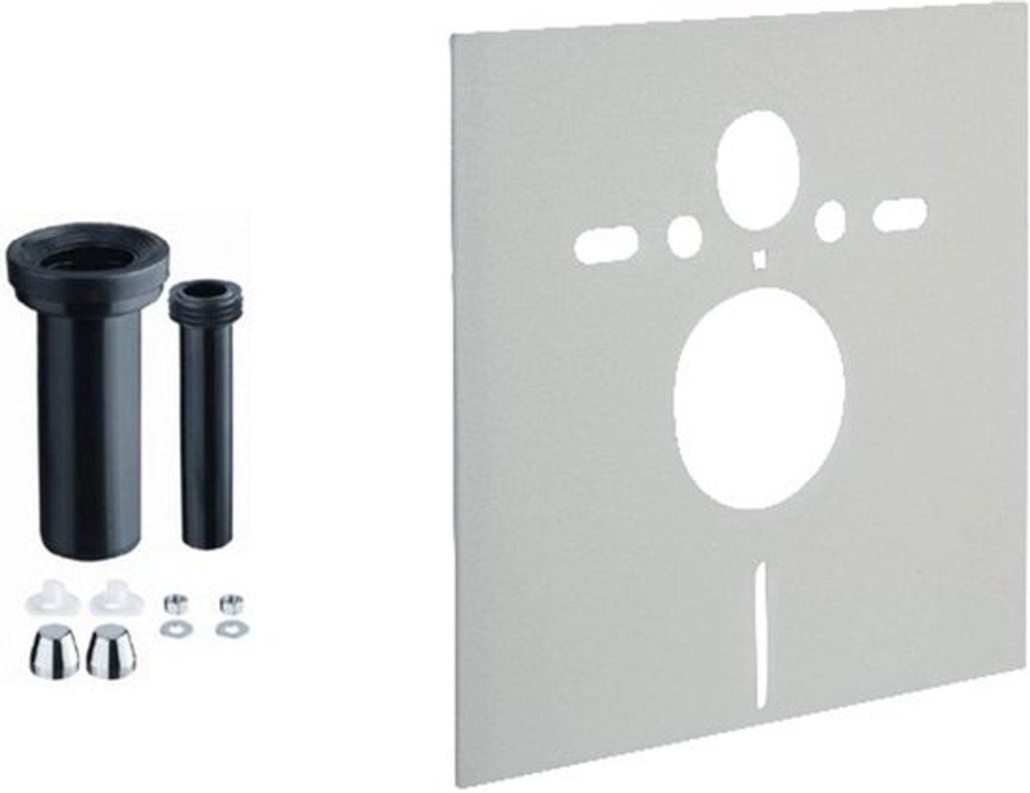Toiletrenovatieset - Montageonderdelen voor toilet - Toilet vervangen - Met isolatiemat - 30 cm - Wit