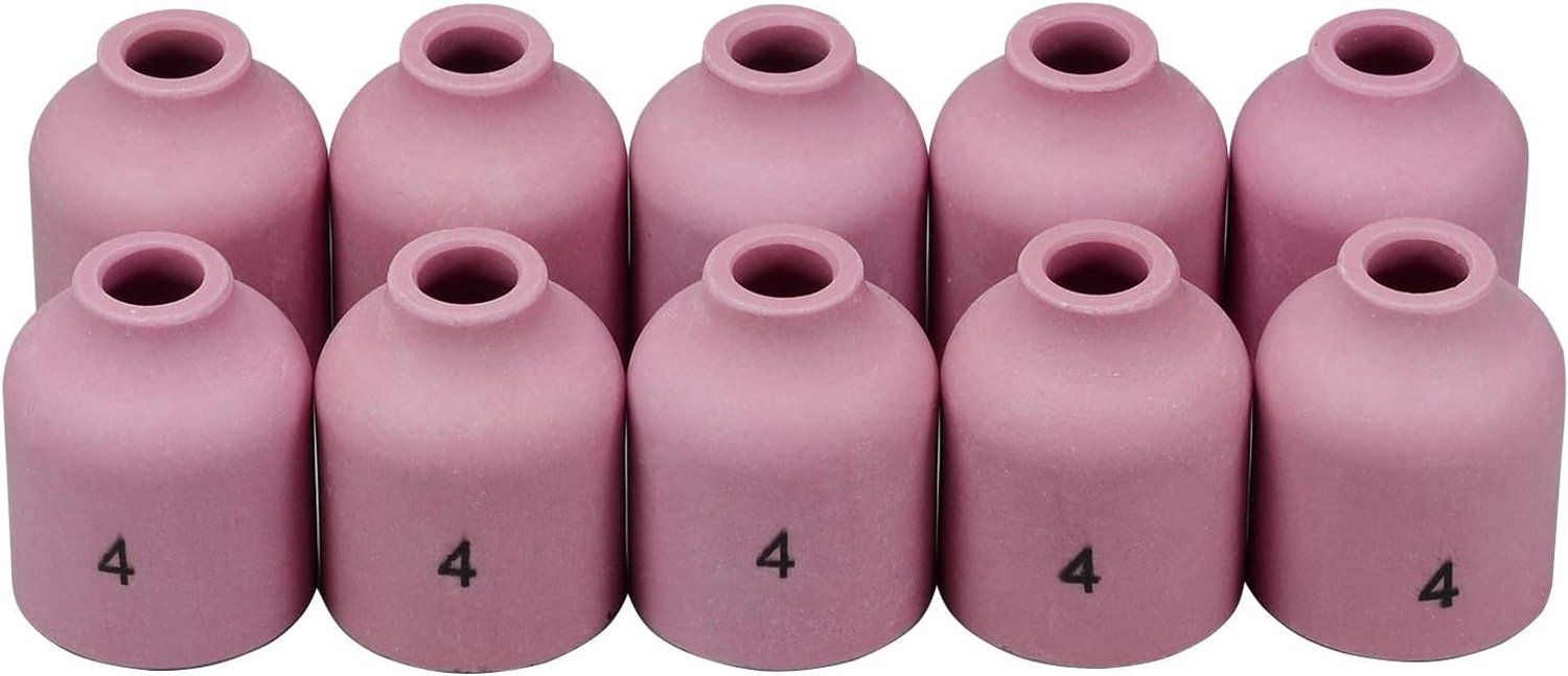 TIG Gaslens Alumina Buiskeramiek Cup 53N58#4 - 1/4" Orifice - Geschikt voor 9 en 20 Series - 10 stuks - Homevero