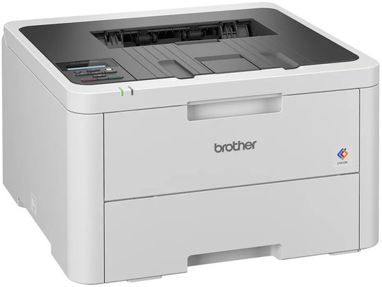 Witte Brother HL-L3240CDW kleurenlaserprinter met een grijs bedieningspaneel aan de bovenzijde.