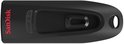 Zwarte SanDisk Ultra USB 3.0-stick zonder uitgeschoven connector.