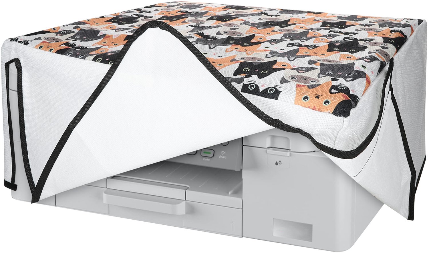 kwmobile linnen hoes geschikt voor Brother MFC-J4335DW cover - Printer beschermhoes - Katten design