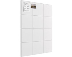 Zelfklevend Prikbord 12x 30x30cm - Wit Polyester, Geluidsabsorberend