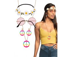 Boland - Set Hippie deluxe - Volwassenen - Vrouwen - Hippie - 60's & 70's - Hippie & Flower Power
