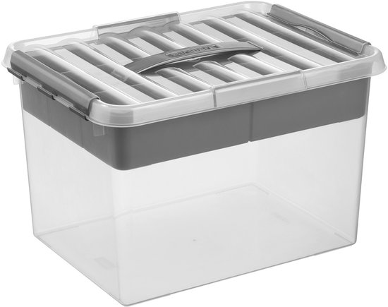 Sunware Q-line opbergbox 22L met inzetbak - 40x30x26 cm - Transparant