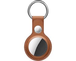 Digicharge PU Lederen Hoesje voor AirTag met Sleutelhanger - Bruin