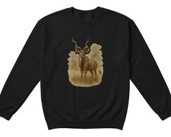 Kudu Sweater – Majestueuze Kudu in de Natuur – Dierenliefhebber Outfit – Unisex Sweater voor Dames & Heren – Origineel Cadeau