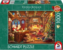 Schmidt - Legpuzzel - De Kerstman controleert zijn lijst - Thomas Kinkade Studios - Sfeervolle kerstpuzzel - 1000 stukjes - Volwassenen - Vanaf 12 jaar
