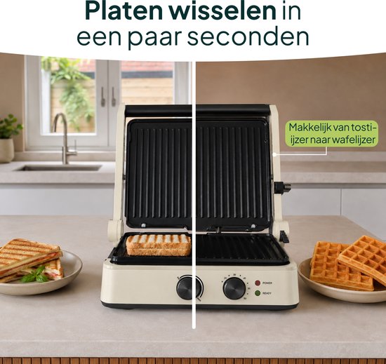 Tosti-ijzer Timer+ Crème — afbeelding 4