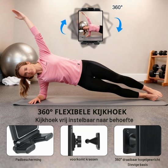 Tablet Wandhouder van Aluminium, 360° Rotatable en Verstelbare Tabletstand voor Bed, Geschikt voor iPad Air/Mini en Samsung Galaxy 4.7"-12.9 — afbeelding 4