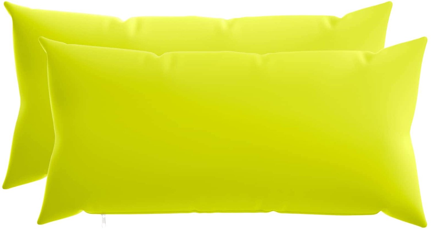 vidaXL Dekenkussen - 2 - st - HEERLEN - Heldere - Groen. - 40 - x - 80 - cm - Polyester Helder groen