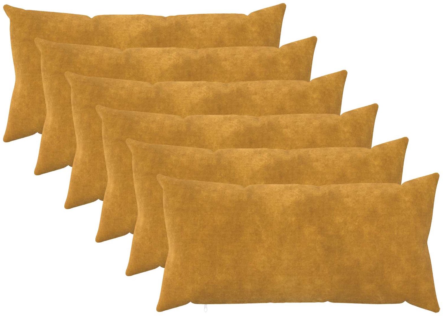 vidaXL Dekenkussen - 6 - st - HEERLEN - Geel - 40 - x - 70 - cm - Microfiber - Fleece