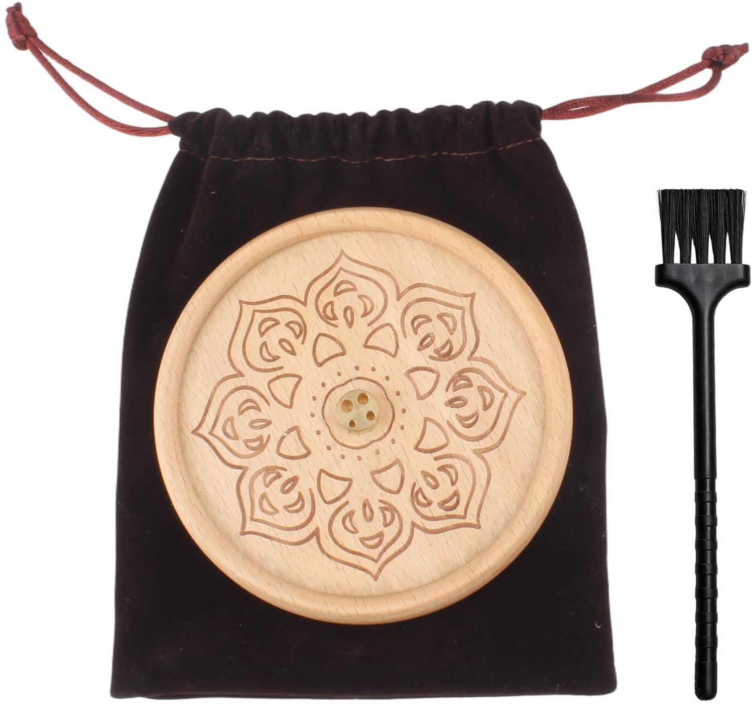 Houten Lotus Wierookbrander met Asschaal