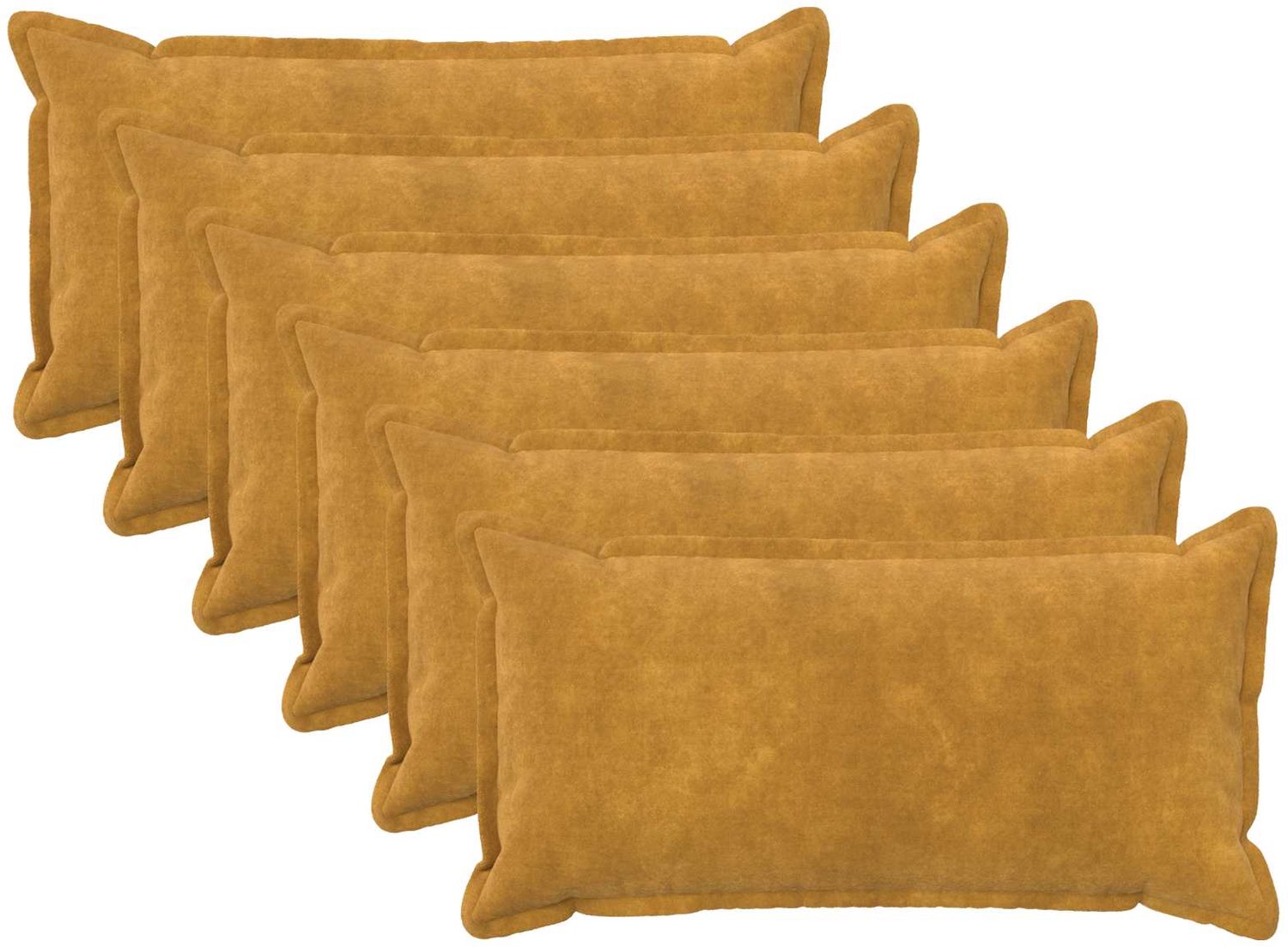 vidaXL Dekenkussen - 6 - st - HOUTEN - Geel - 40 - x - 80 - cm - Microfiber - Fleece