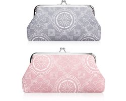 2 Stuks Vintage Coin Purses met Knoopsluiting