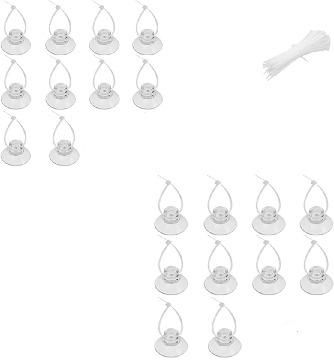 20 stuks- Zuignap voor aquarium- Aquarium zuignapclip - Zuignap Clips -Kunststof zuignappen -slanghouder voor aquarium-aquariumaccessoires- aquariumbenodigdheden-Geschikt voor verwarmingselementen, lampen en waterleidingen-Transparant