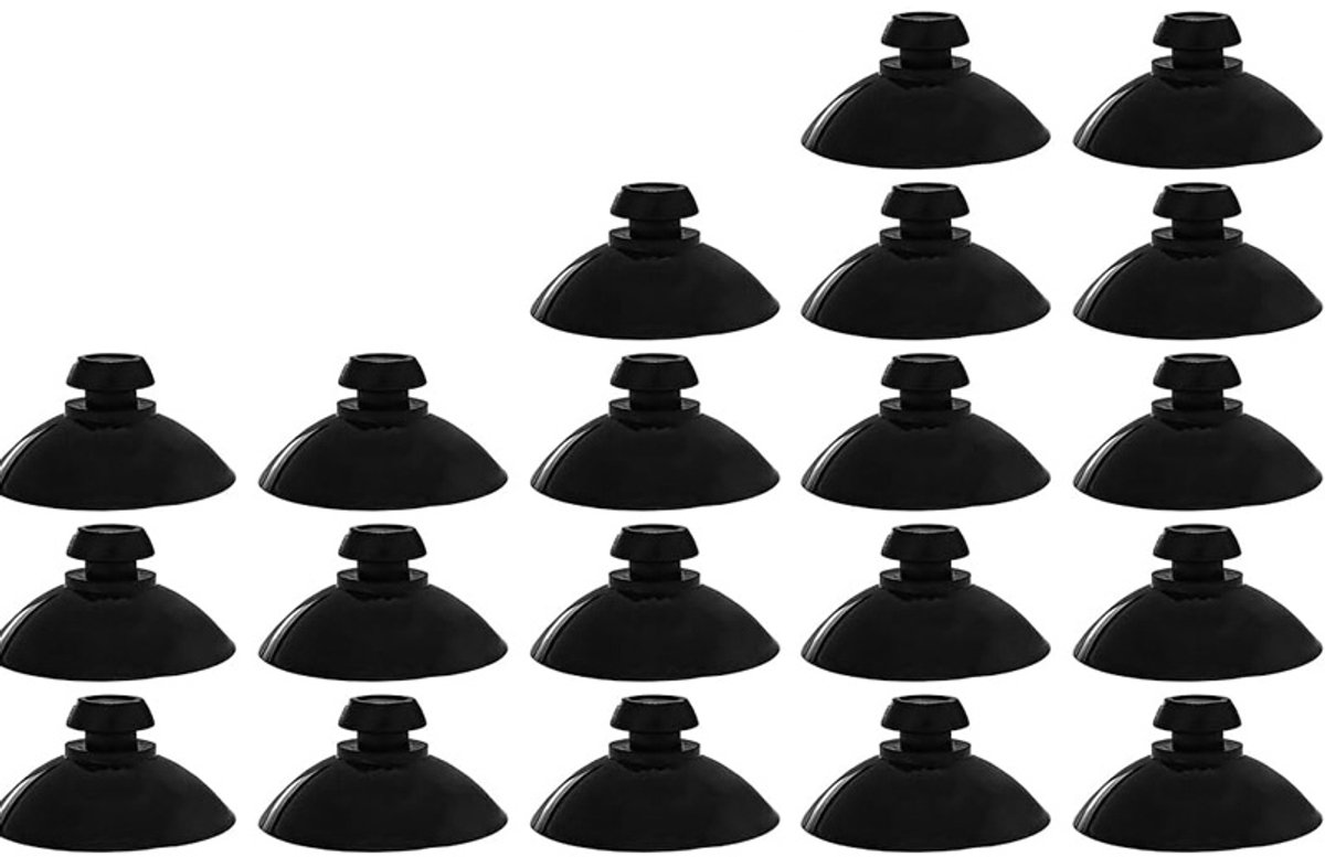 20 stuks- Zuignap voor aquarium- Aquarium zuignapclip - Zuignap Clips -Kunststof zuignappen -slanghouder voor aquarium-aquariumaccessoires- aquariumbenodigdheden-Geschikt voor verwarmingselementen, lampen en waterleidingen-Zwart-25mm