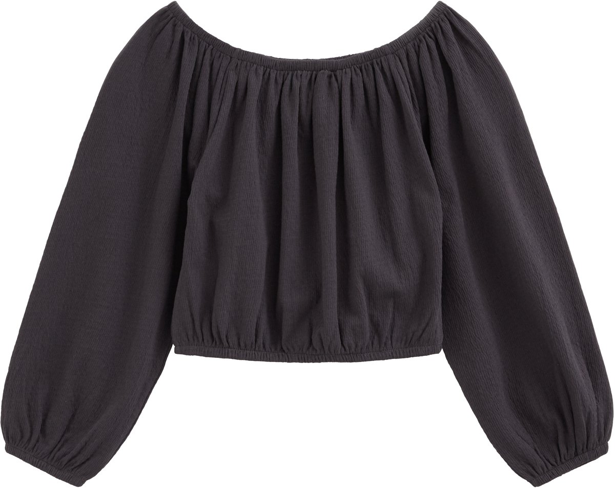 WE Fashion Meisjes off-shoulder top met structuur