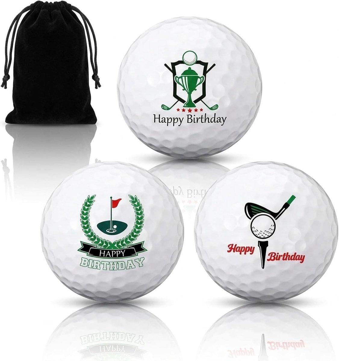 Golfballen Set voor Verjaardagscadeau - Grappige Golfballen met Opbergzak voor Golfspelers en Golfliefhebbers, Perfect voor Feestdagen en Speciale Gelegenheden
