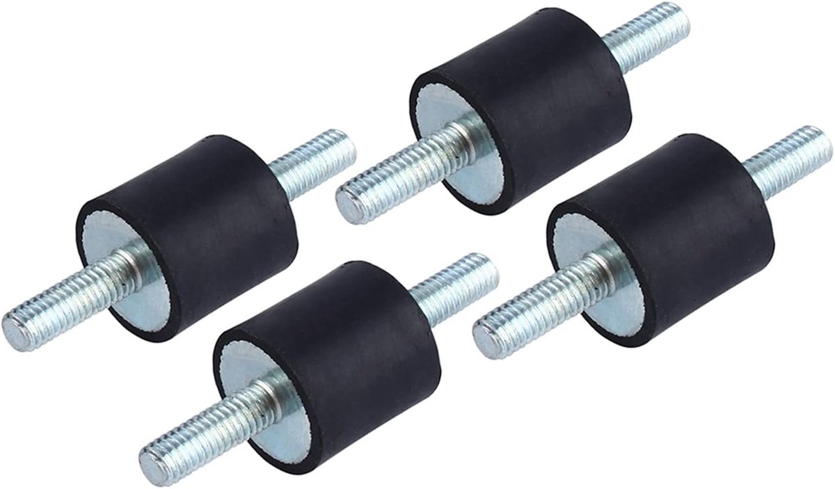 4 stuks rubberen isolatormontage, anti-vibratie isolatiebeugels M6 20 x 20 monteren schokdemper met schroeven