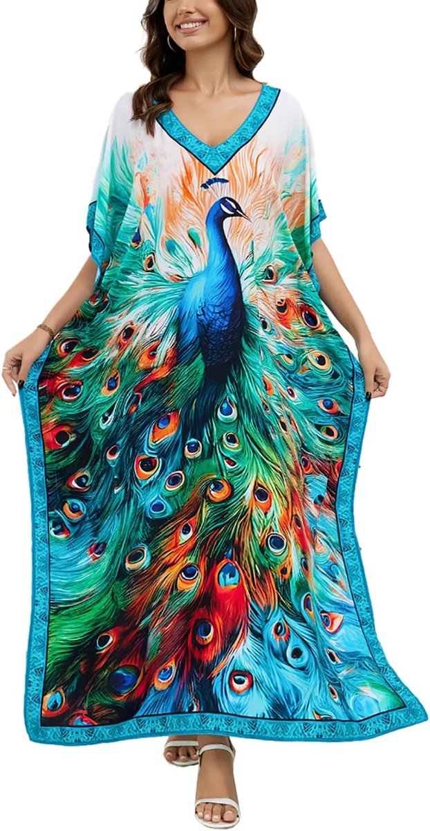 Strandjurk voor dames, kimono, maxi-kaftan, cover-ups