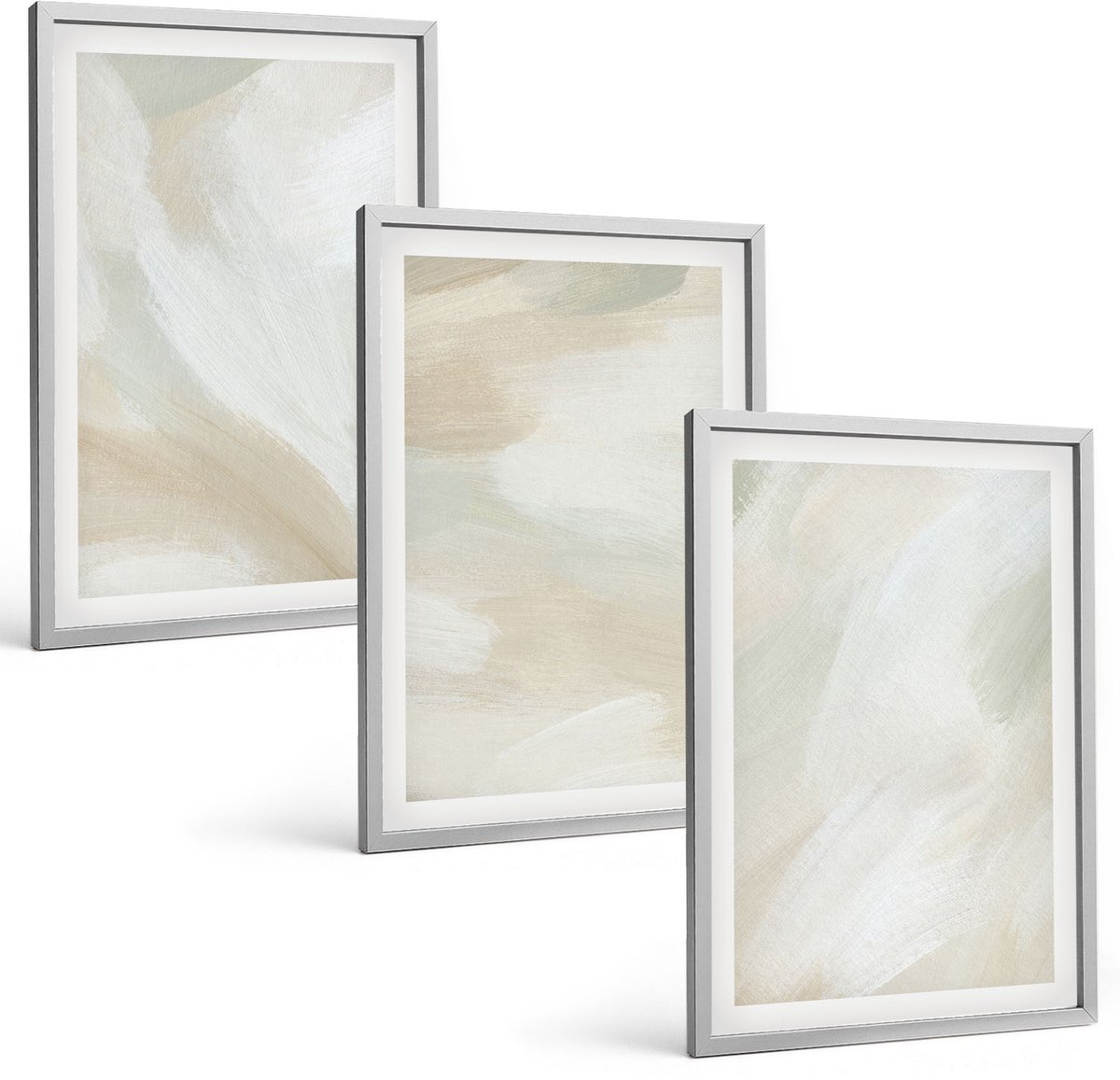 Coloray 3-Delige Schilderij Set - Verftextuur, Sporen Van Verf, Minimalisme - 40 x 60 cm - Moderne Wanddecoratie - Slaapkamer - Woonkamer Decoratie