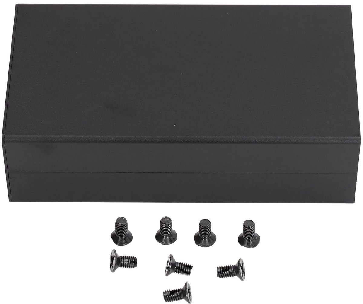 Behuizing elektronica, metalen behuizing, lege behuizing, zwart, 4,72 x 4,33 x 2,28 cm (l x b x h)