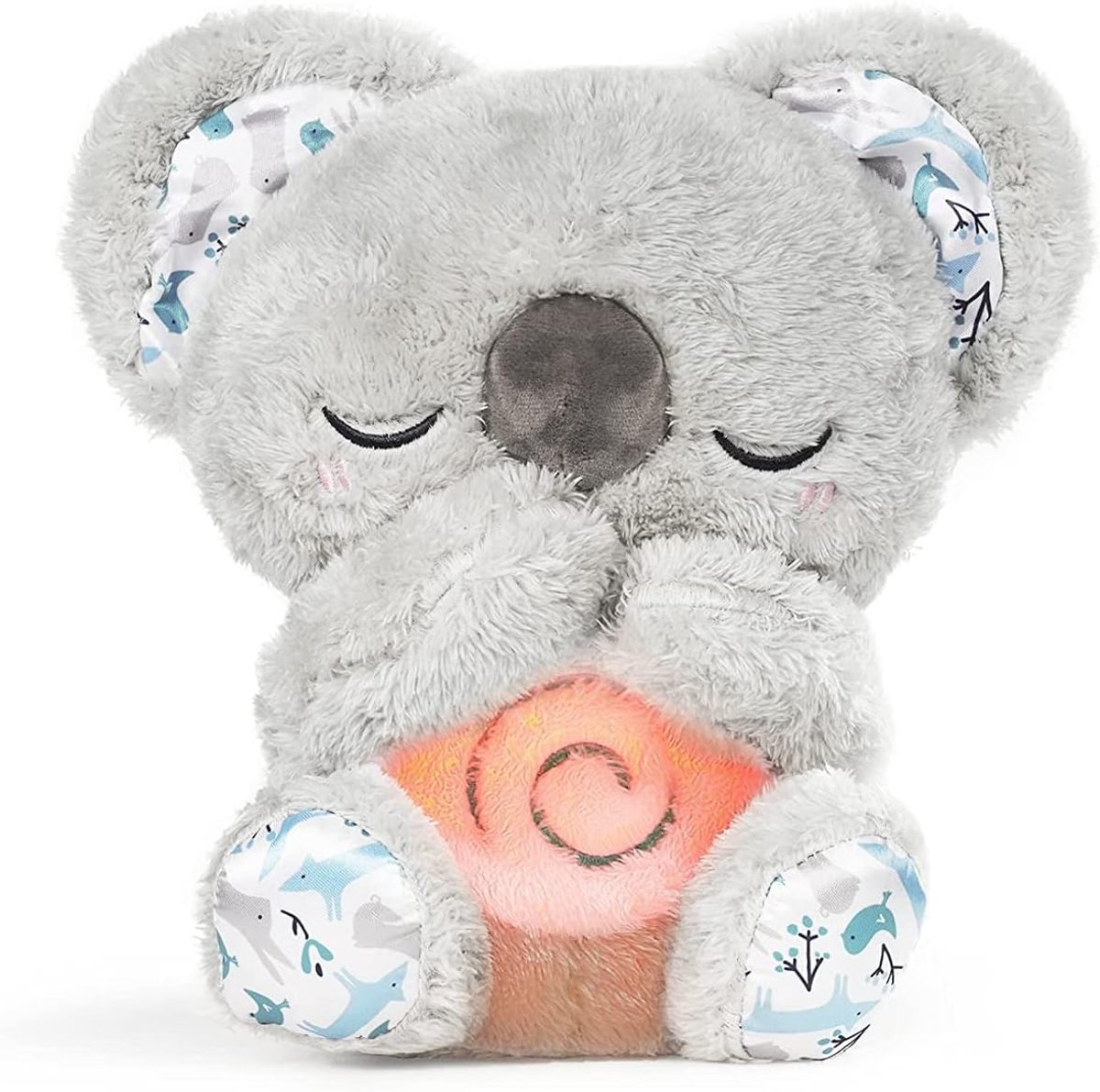 Babyfopspeen Koala, kalmeert 'n' knuffelkoala pluche speelgoed met 10 slaapliedjes - baby knuffeldier wiegspeelgoed, witte ruis geluidsmachine en licht, pasgeboren baby cadeau speelgoed voor 0 3,