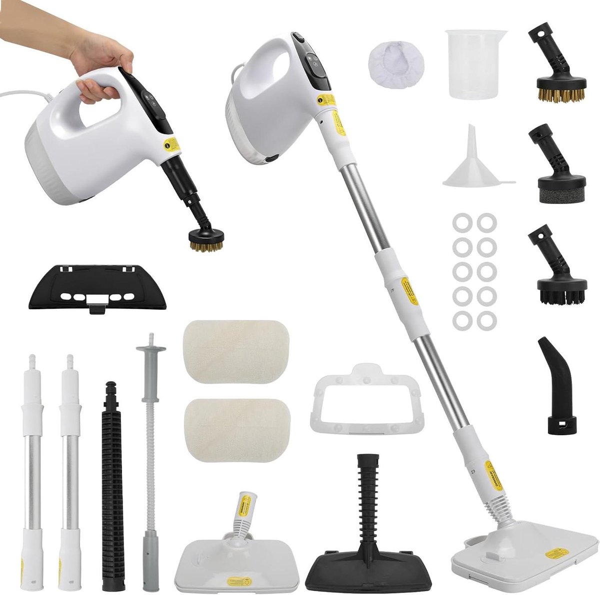 Hand Stoomreiniger - Multifunctionele Reiniger - Hygiënisch Huis - Chemisch Vrij Reinigen - 500 ml Tank - Wit