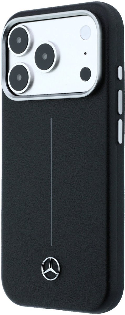 Mercedes-Benz Backcase hoesje geschikt voor Apple iPhone 18 Pro/17 Pro - Effen Zwart - Leer van Mercedes-Benz — afbeelding 2