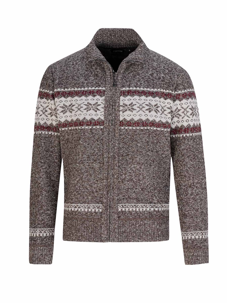 BJØRNSON Hoyt Scandinavisch Gebreid Vest Heren Teddy - Maat M - Beige