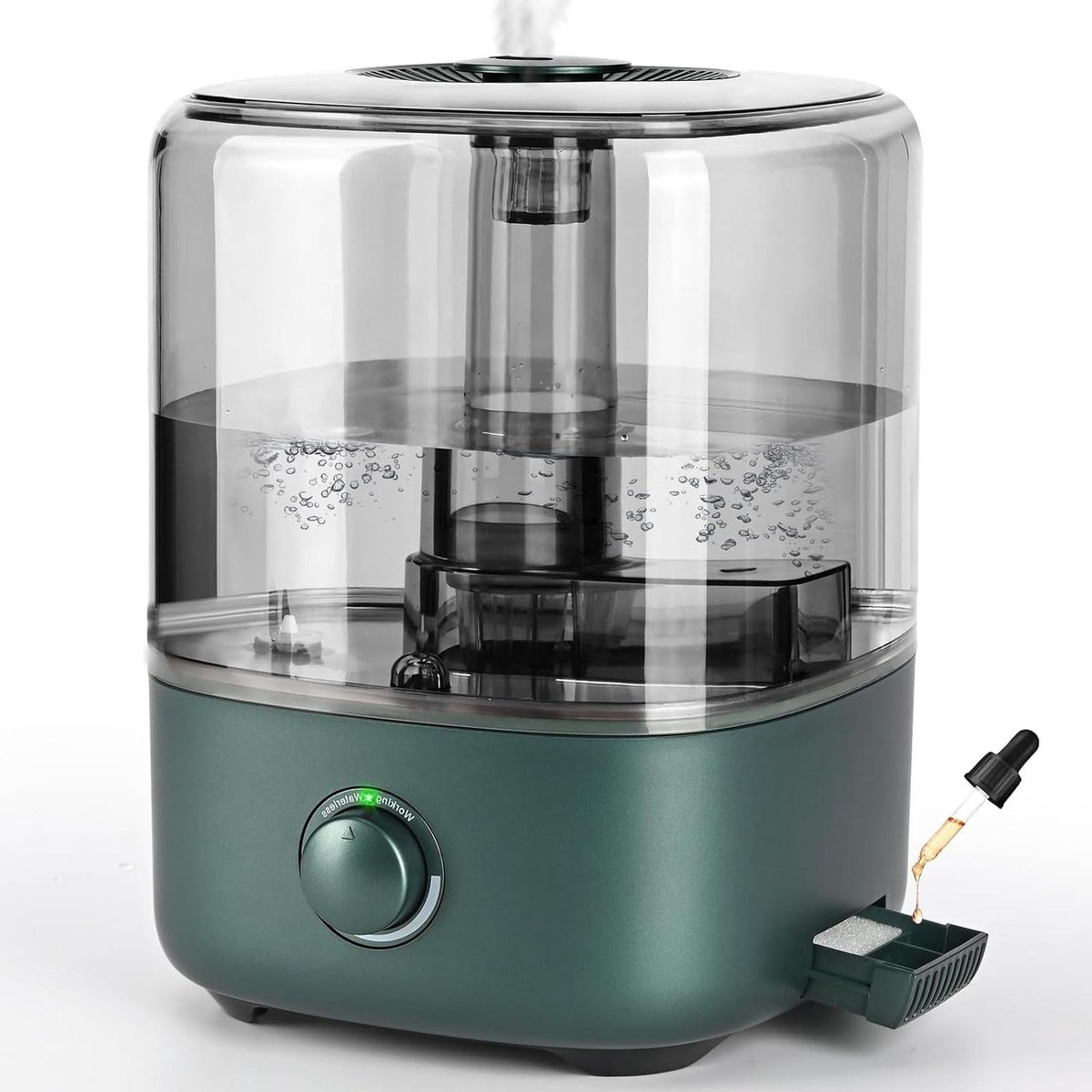 Luchtbevochtiger - Vernevelaar - Rustige Slaap - Fluisterstil 28dB - 5 Liter - Groen