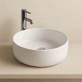 AquaVik Waskom Rond Ørb Keramisch Opbouw Glans Wit 36x36x12 cm