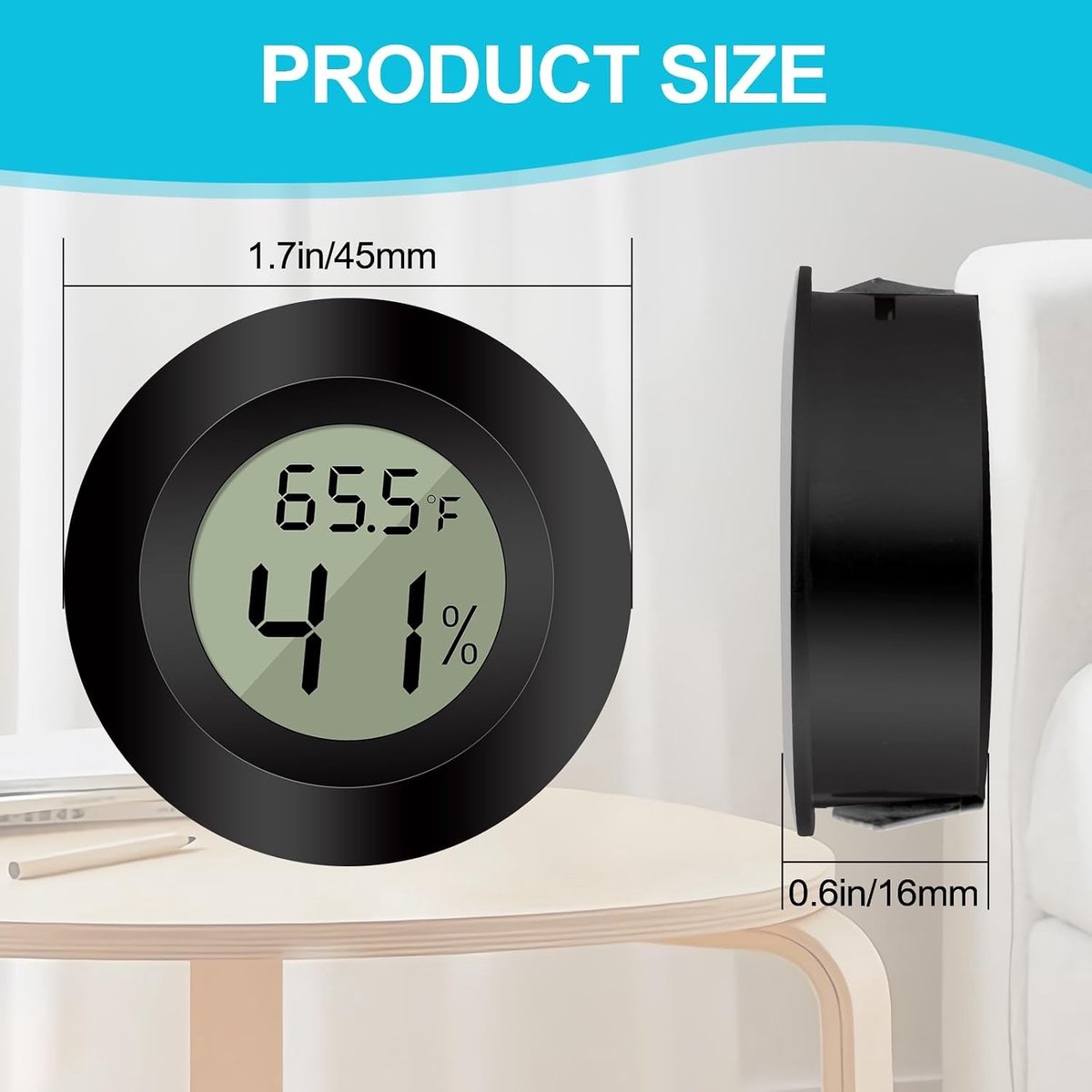 Digitale Mini Hygrometer Thermometer - Wit - Voor Binnen - Digitale Luchtvochtigheidsmeter met LCD-display - Voor Woonkamers en Broeikassen — cadeau in Cadeau-ideeën - foto 7