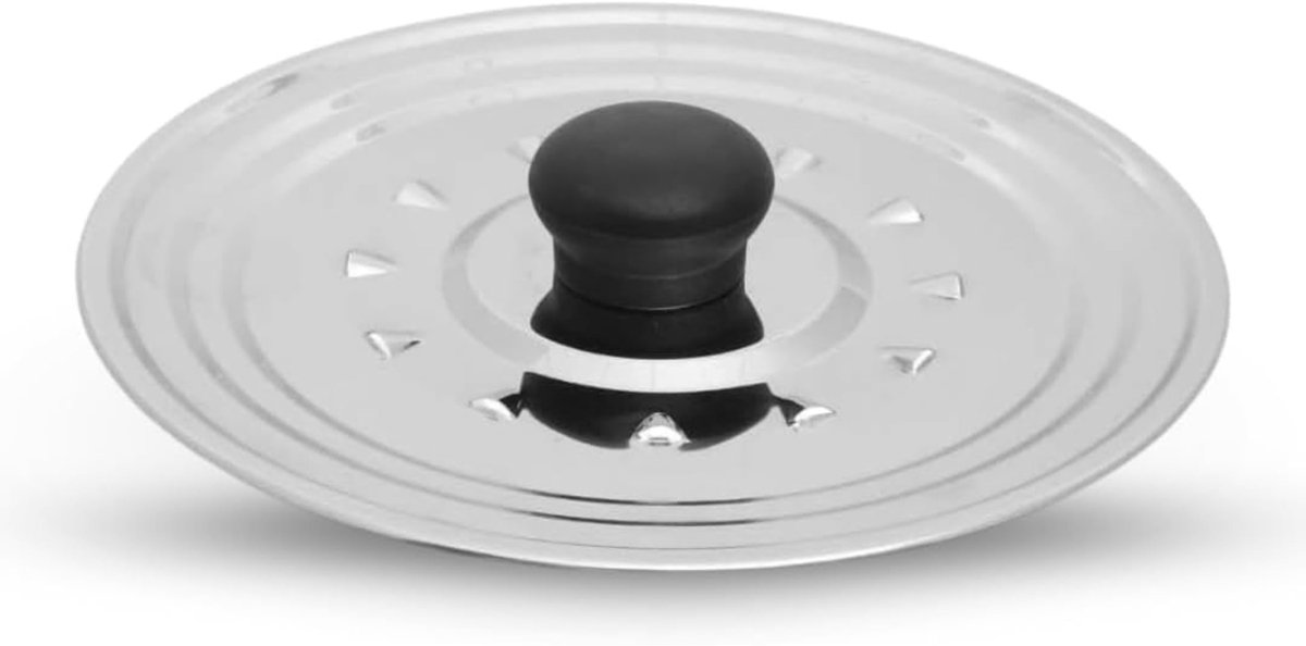 Universeel roestvrijstalen deksel 28-30-32 cm - Deksel voor potten en pannen met ventilatiegaten en ergonomisch - ShopVlot