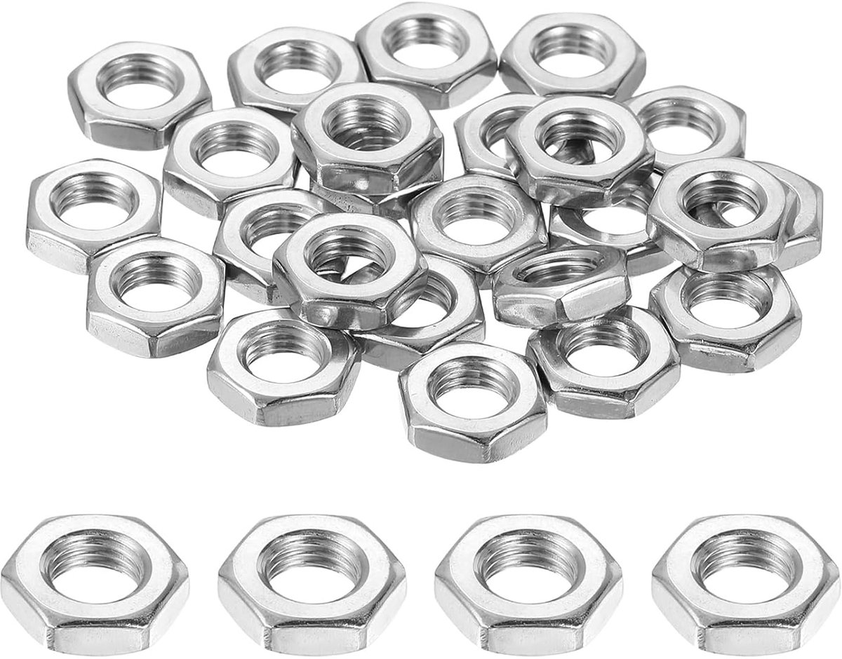 QUARKZMAN Zeskantmoeren M6 x 0,75 mm, 36 stuks, roestvrij staal 304, fijne schroefdraad, metrisch, borgmoeren voor - ShopVlot