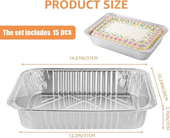 Aluminium Grillschalen - Zilver - Groot - 4900 ml - Voor Barbecue en Koken — afbeelding 2