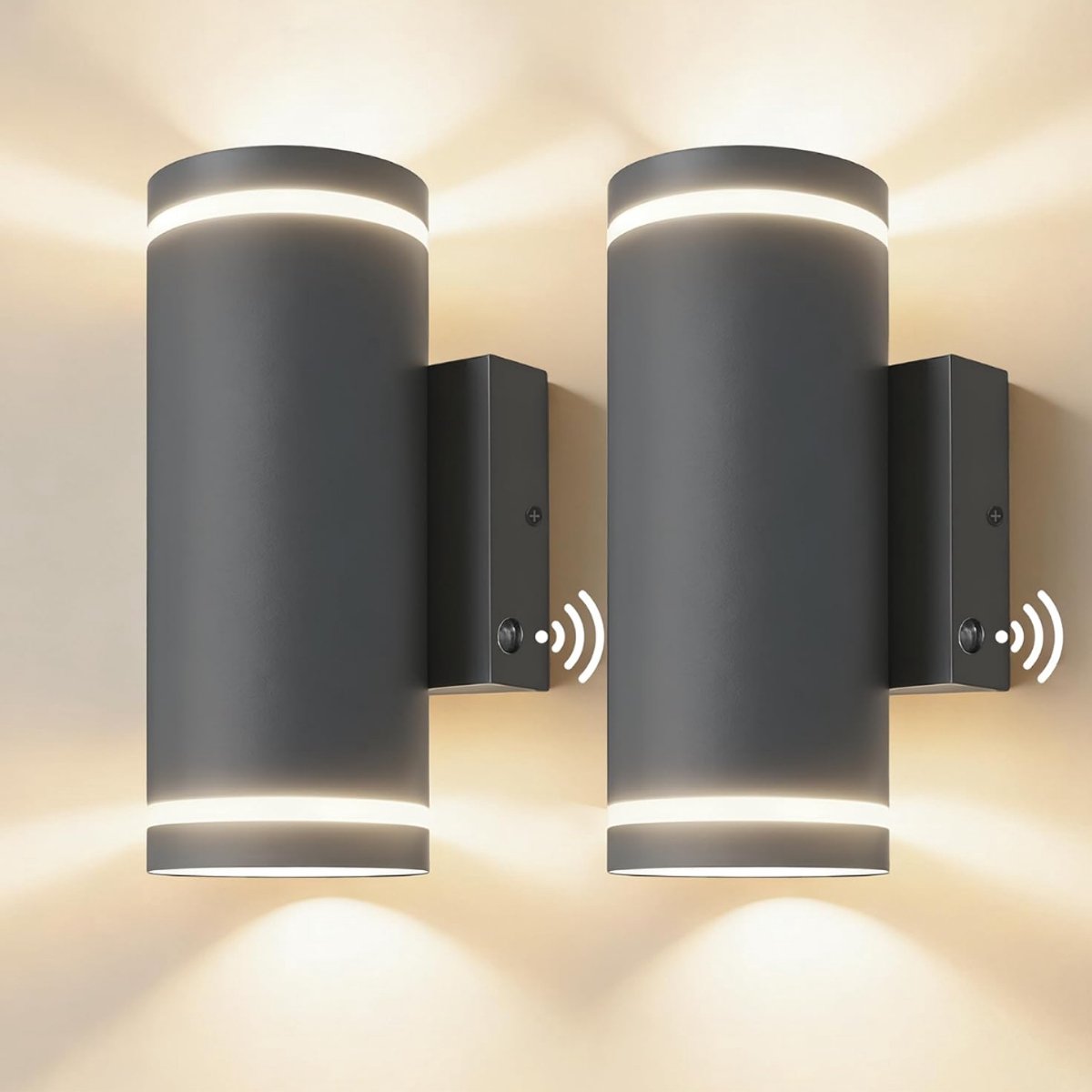 SP® Buitenlamp met Bewegingssensor - Wandlamp met Sensor Voor Buiten - Solar Buitenlamp Oplaadbaar - Grijs - 8cm x 12cm x 21cm