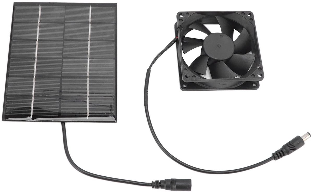 Zonne-ventilator, 2 W zonne-afzuigventilator, zonne-energieventilator, zonnepaneelventilator, uitlaatventilatie - ShopVlot