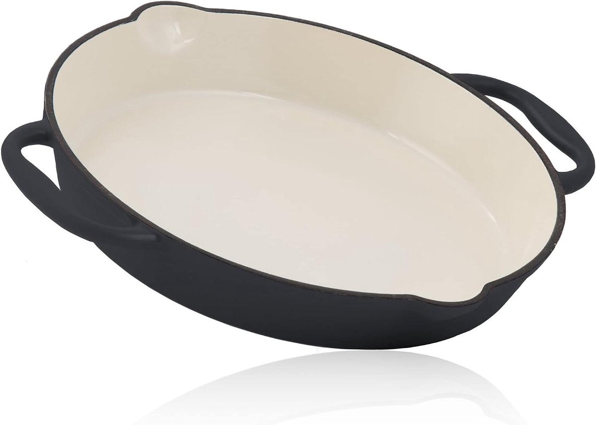 Gietijzeren Pan - Geëmailleerde Braadpan - Braden en Stoven - Gelijkmatige Warmteverdeling - Diameter 29 cm - Blauw