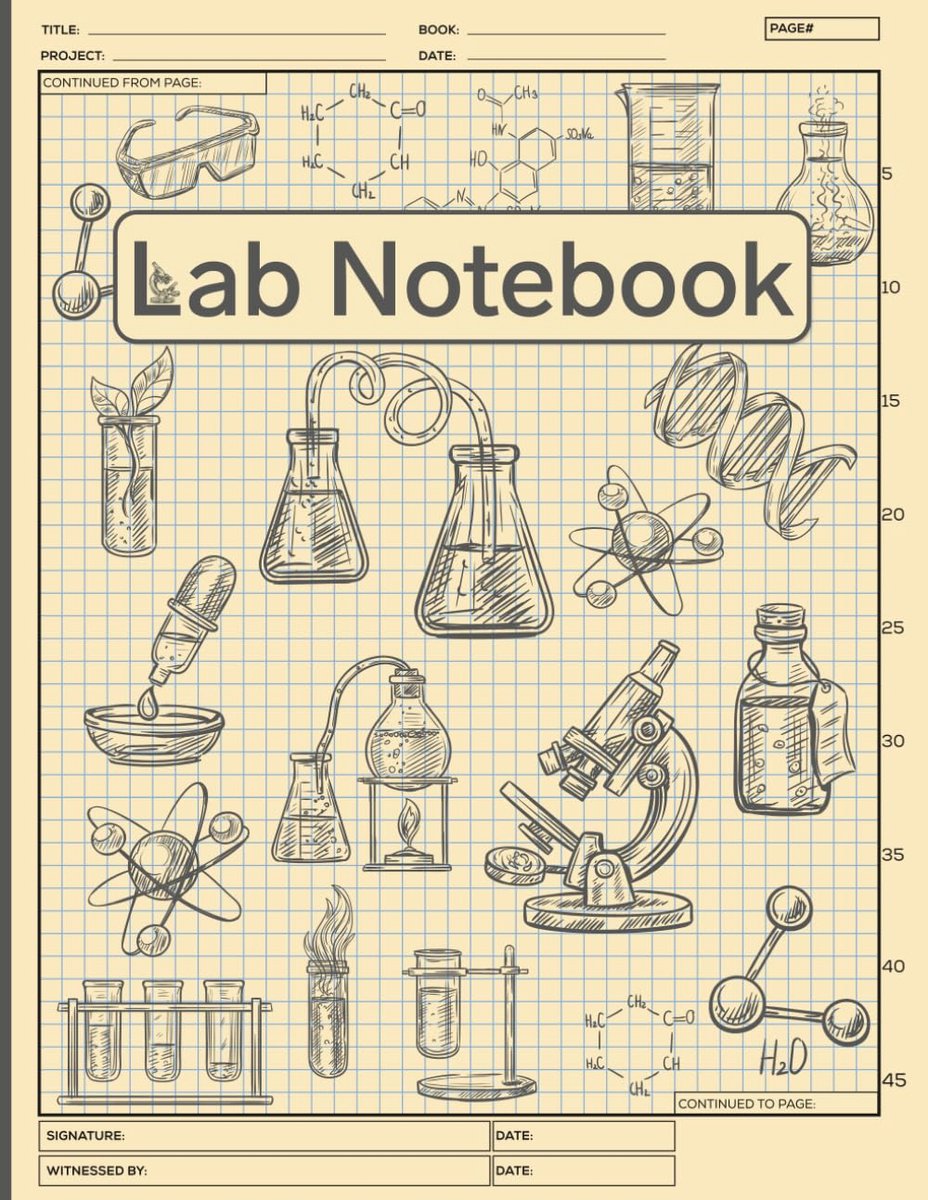 Laboratory Notebook: Lab Notebook for Graduate Student Researchers - 120 Pages - 5x5 Quad Ruled Grid - 8.5 x 11 inches - ShopVlot