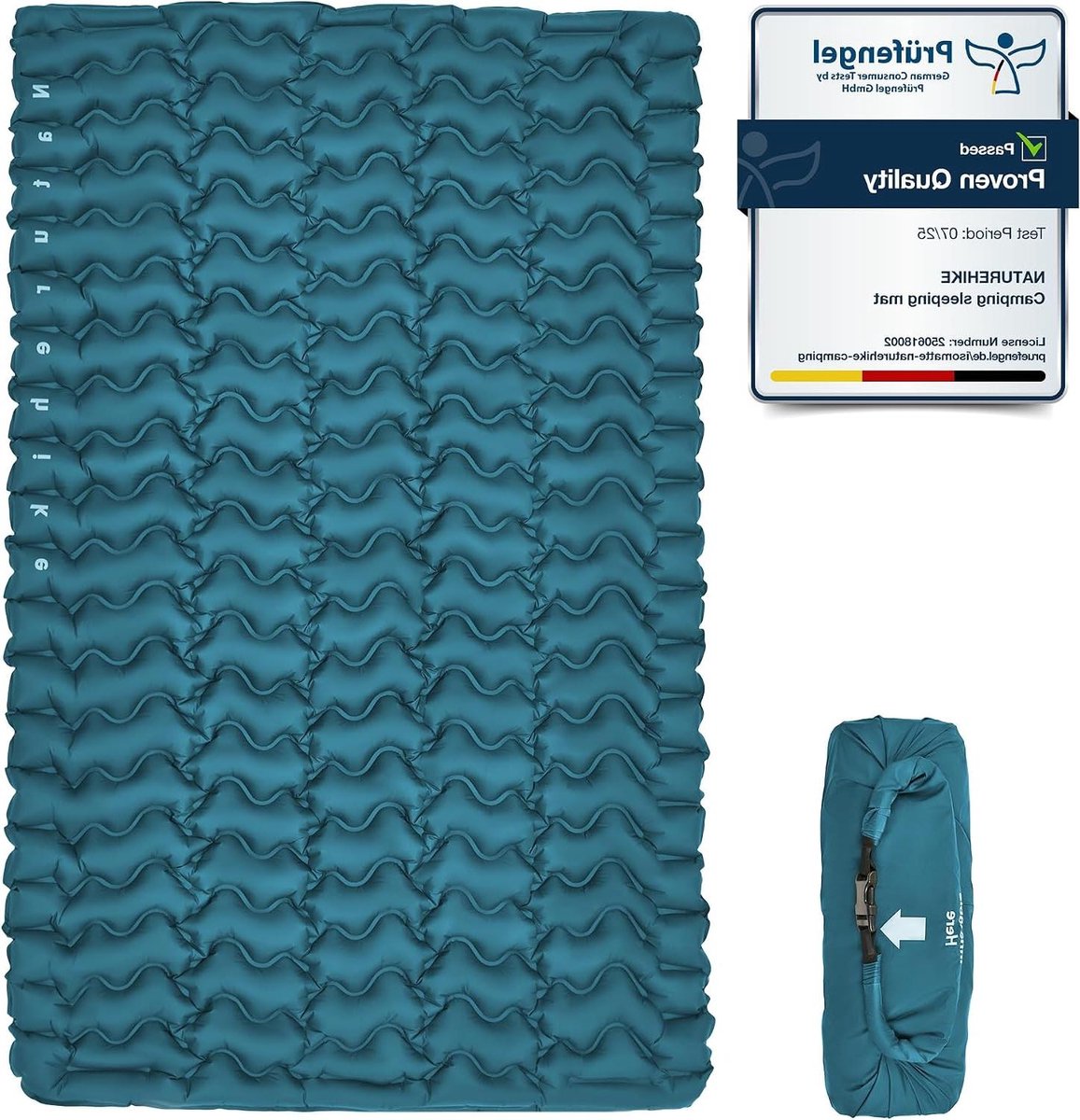 Opblaasbaar Slaapmatje - Luchtbed Kamperen - Outdoor Slapen - Snel Opblaasbaar - Dubbel Formaat - Donkerblauw