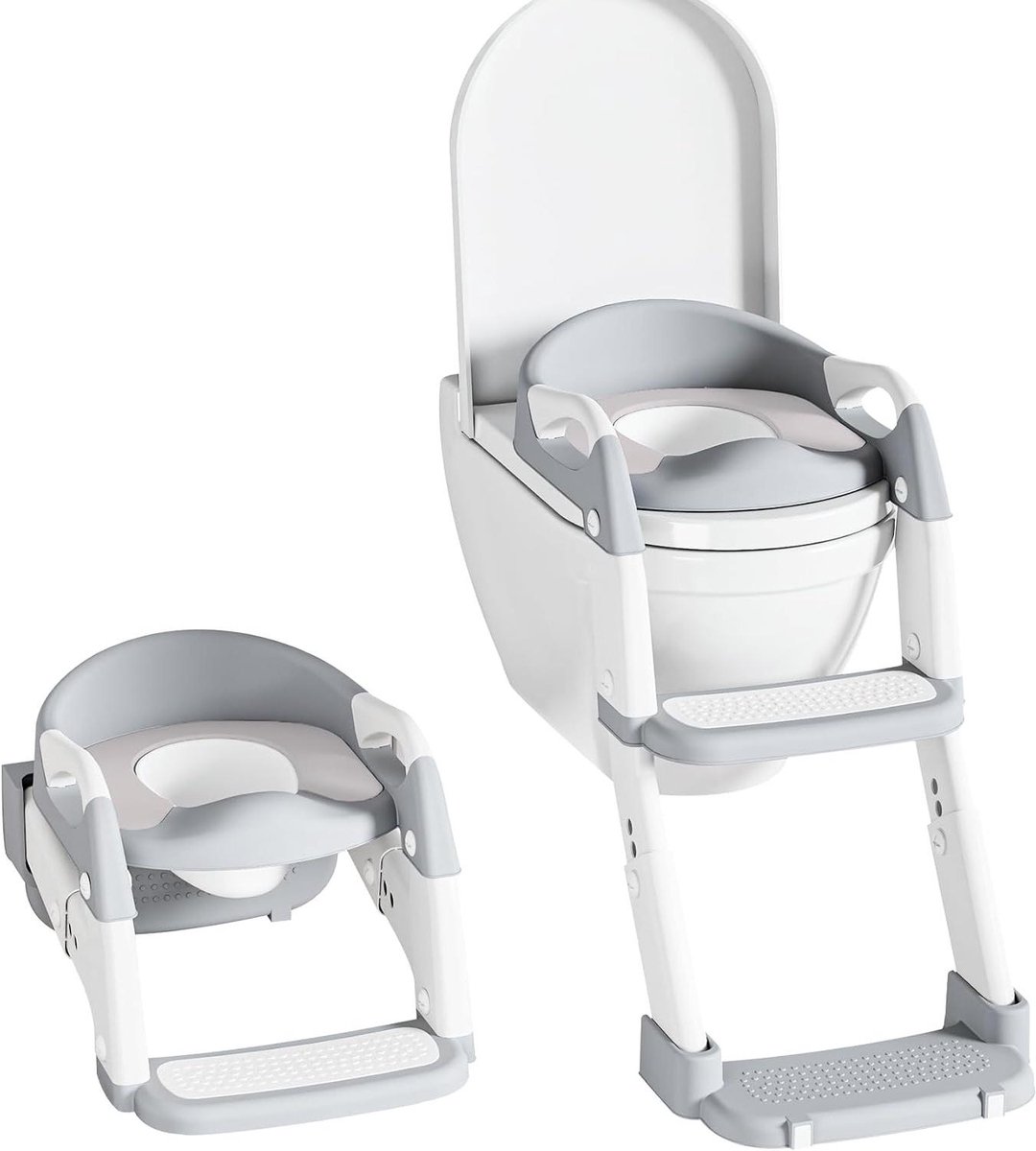 Kinder toiletverkleiner - Baby potje - Zindelijkheidstraining - Verstelbare hoogte - 45 x 34 cm - Grijs