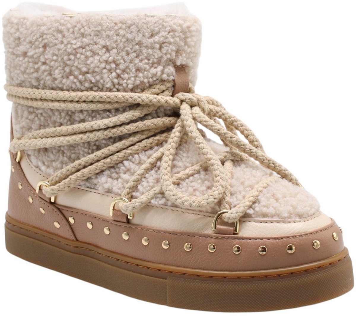 Inuikii Curly Rock Laarzen - Faux Fur - Dames - Beige - Maat 41